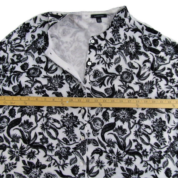 LANDS' END 100% Cotton Cardigan 1X Fantasy Flowers - Picture 8 of 8